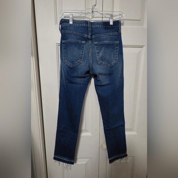 AMO Babe In Something Blue Raw Gem Size 26 Distressed Womens Jeans - Picture 7 of 11